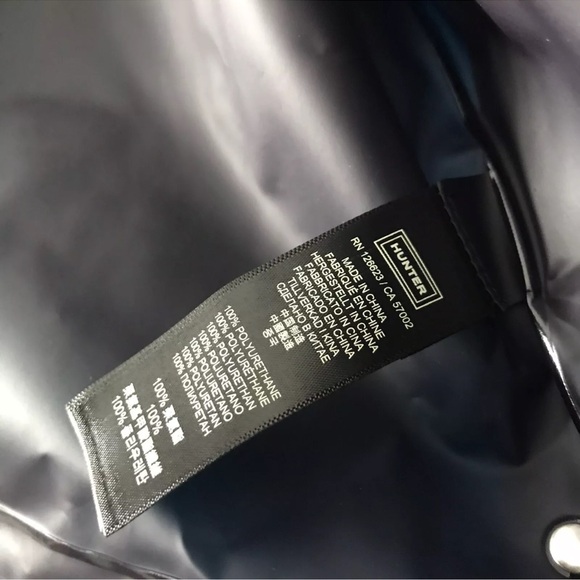 Hunter Original Hero Vinyl Waterproof Cropped Smock Navy Women’s SZ L NWT $180 - Picture 11 of 13